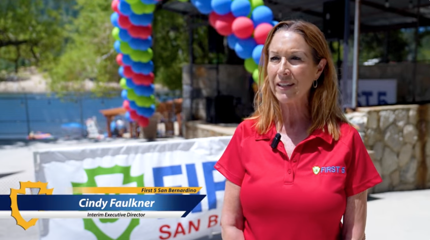 Cindy Faulkner at water safety event